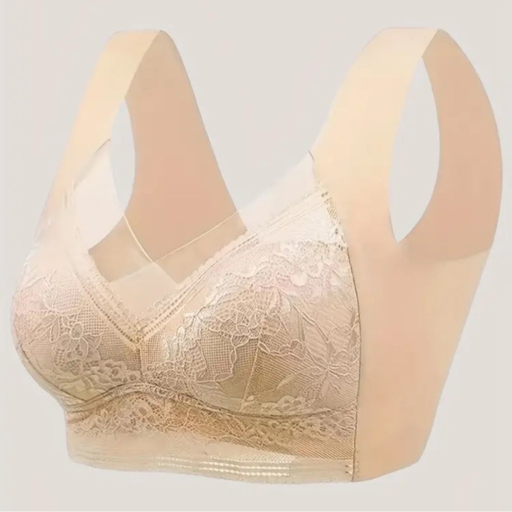 Elegant Lace Beige Bralette Size XL New